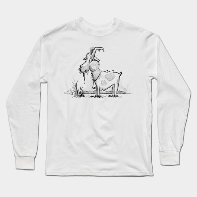 Chubby Goat Long Sleeve T-Shirt by Jason's Doodles